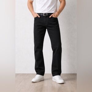 ANANKE Jet Black Stretch Jeans Style men’s Size‎ 42 Regular Straight Leg Pants